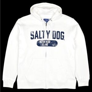 Salty Dog Hilton Head Hooded-Full Zip White. Size M